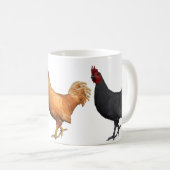 Weißes Orange und Schwarz Kaffeetasse (VorderseiteRechts)
