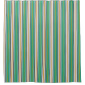 Weißes Orangefarbenes Muster Duschvorhang (Vorderseite)