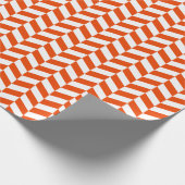 Weißes Orangen- und Weißes Herringbone-Umhüllungsp Geschenkpapier (Ecke)