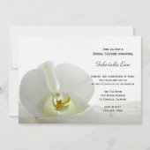 Weißes Orchid-Brautparty Einladung (Vorderseite)