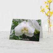 Weißes Orchideen-Beileid Karte (Gelbe Blume)