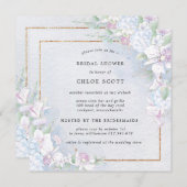 Weißes Orchideenblau Brautparty Einladung (Vorne/Hinten)