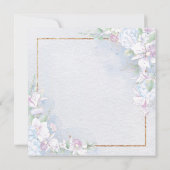 Weißes Orchideenblau Brautparty Einladung (Rückseite)