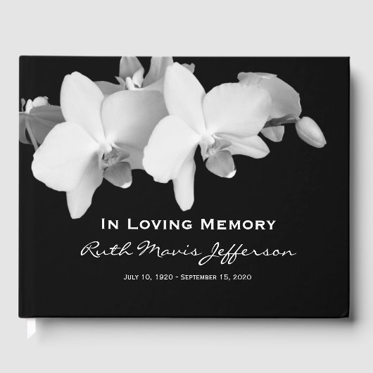 Weißes Orchideenbuch Gästebuch (Vorderseite)