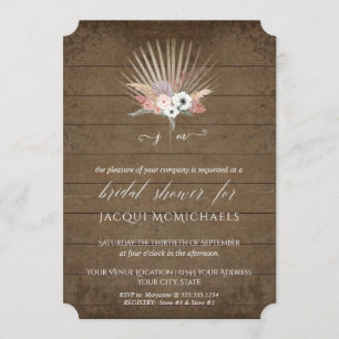 Weißes Orchideenflocken Rustikales Brautparty aus Einladung