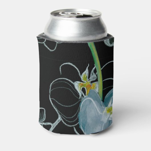 Weißes Orchideenmuster Dosenkühler (Kanne Rückseite)