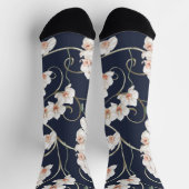 Weißes Orchideenmuster Socken (Oben)