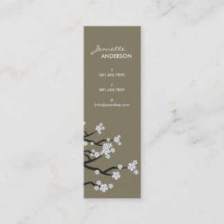 Weißes orientalische Kirschblüten-elegantes Chic Mini Visitenkarte