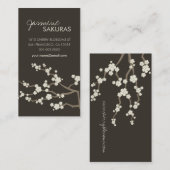 Weißes orientalische Kirschblüten-elegantes Chic Visitenkarte (Vorne/Hinten)