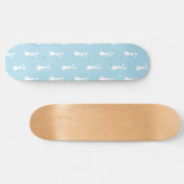 Weißes Oster Bunny Rabbit Ohren Pastellblauer Früh Skateboard (Horizontal)