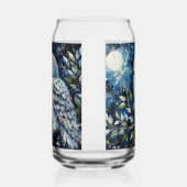 Weißes Owl am Zweig in der Mondlichtmalerei Dosenglas (Links)