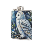 Weißes Owl am Zweig in der Mondlichtmalerei Flachmann (Links)