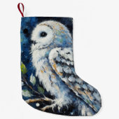 Weißes Owl am Zweig in der Mondlichtmalerei Kleiner Weihnachtsstrumpf (Vorderseite)