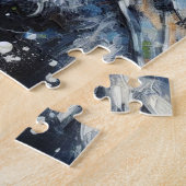 Weißes Owl am Zweig in der Mondlichtmalerei Puzzle (Seite)