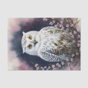 Weißes Owl-Blumenportrait Seidenpapier