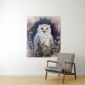 Weißes Owl-Blumenportrait Wandteppich (Beispiel)