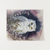 Weißes Owl-Blumenportrait Wandteppich (Vorderseite (Horizontal))