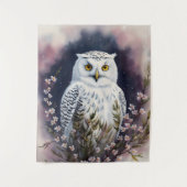 Weißes Owl-Blumenportrait Wandteppich (Vorderseite)