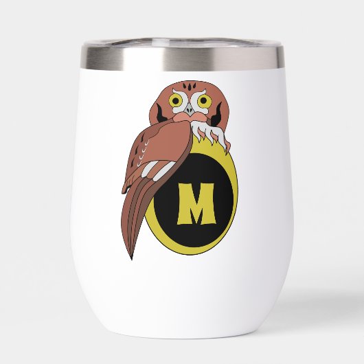 Weißes Owl Monogramm (Rückseite)