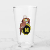 Weißes Owl Monogramm Glas (Rückseite)
