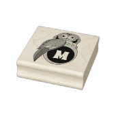 Weißes Owl Monogramm Gummistempel (Stempel)