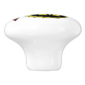 Weißes Owl Monogramm Keramikknauf (Seitenansicht)