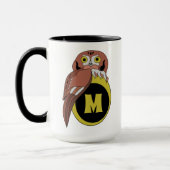 Weißes Owl Monogramm Tasse (Links)