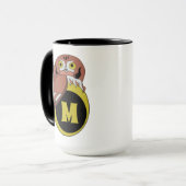 Weißes Owl Monogramm Tasse (Vorderseite Links)