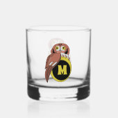 Weißes Owl Monogramm Whiskyglas (Vorderseite)