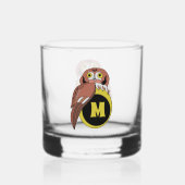Weißes Owl Monogramm Whiskyglas (Rückseite)