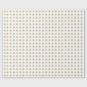 Weißes Packpapier-kleine rosa und grüne Punkte Geschenkpapier (Flach)