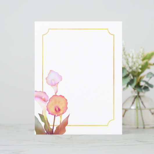 Weißes Papier der Botanischen Caffa Lily (Stehend Vorderseite)