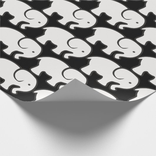 Weißes Papier für Elefantendesign Geschenkpapier (Ecke)