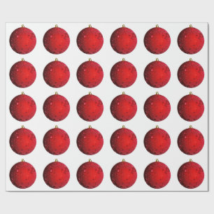 Weißes Papier für Rot-Ornament Geschenkpapier