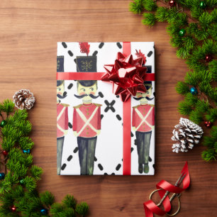 Weißes Papier für Rote Nutcracker-Soldaten Geschenkpapier