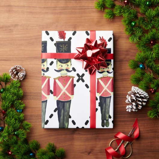 Weißes Papier für Rote Nutcracker-Soldaten Geschenkpapier (Feiertagsgeschenk)