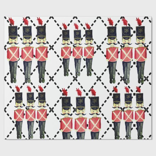 Weißes Papier für Rote Nutcracker-Soldaten Geschenkpapier (Flach)