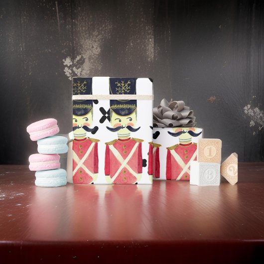 Weißes Papier für Rote Nutcracker-Soldaten Geschenkpapier