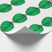 Weißes Papier "Grüne Pinecone" Geschenkpapier (Ecke)