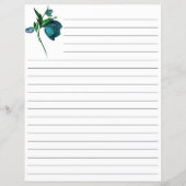 Weißes Papier mit Blumengeschirr (Rückseite)