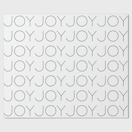 Weißes Papier mit moderner Minimalistischer Freude Geschenkpapier (Flach)