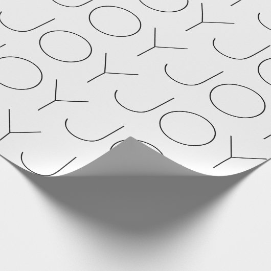 Weißes Papier mit moderner Minimalistischer Freude Geschenkpapier (Ecke)