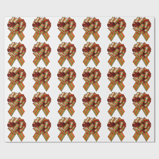 Weißes Papier mit roten und grünen Bogen Geschenkpapier (Flach)