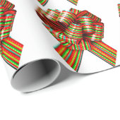 Weißes Papier mit roten und grünen Bogen Geschenkpapier (Rolleneckpunkt)