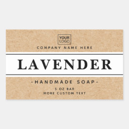 Weißes Papier und elegantes Papier aus Kraft Rechteckiger Aufkleber