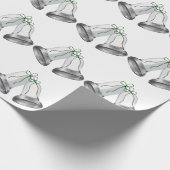 Weißes Papier zum Abpacken von Silber Bells Geschenkpapier (Ecke)