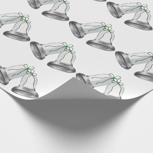 Weißes Papier zum Abpacken von Silber Bells Geschenkpapier (Ecke)