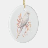 Weißes Parakeet Keramik Ornament (Rechts)