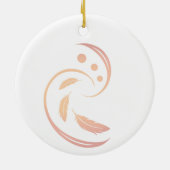 Weißes Parakeet Keramik Ornament (Hinten)