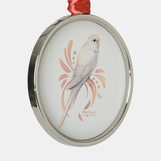 Weißes Parakeet Ornament Aus Metall (Rechts)